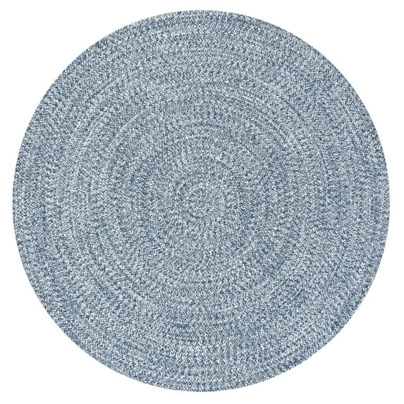 nuLOOM Wynn Braided Indoor/Outdoor Navy 3' x 5' Casual Oval Rug