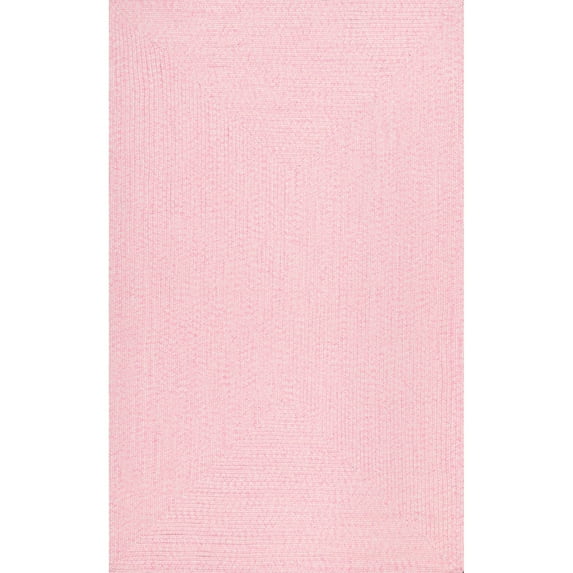 nuLOOM Wynn Braided Indoor/Outdoor Pink 4' x 6' Casual Area Rug
