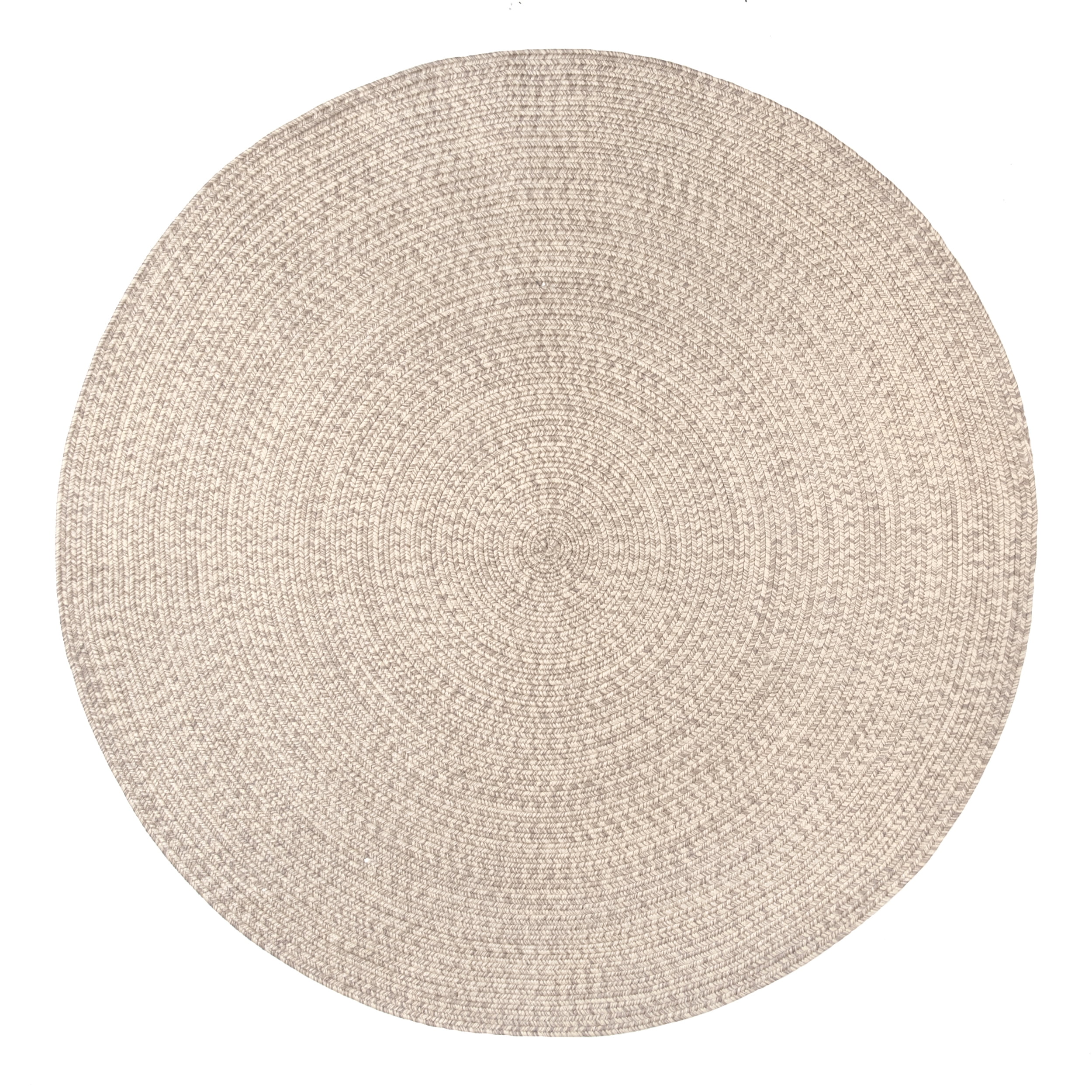 Tan Oval 4' x 6' Braided Synthetic Indoor/Outdoor Rug