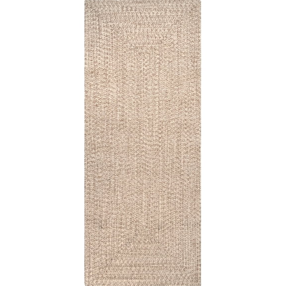 nuLOOM Wynn Braided Indoor/Outdoor Runner Rug, 2' 6" x 12', Tan