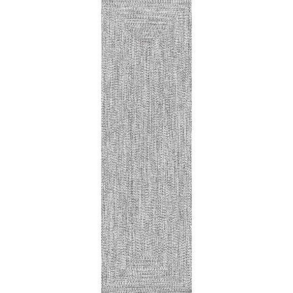 nuLOOM Wynn Braided Indoor/Outdoor Salt And Pepper 2' 6" x 8' Casual Runner Rug