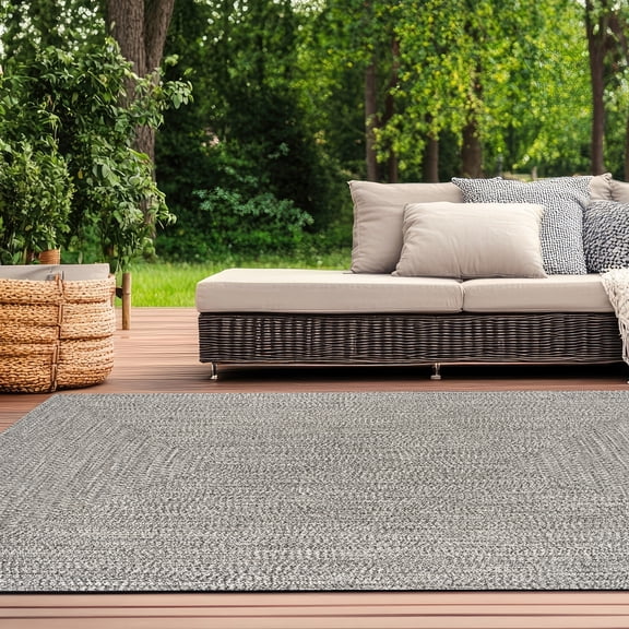 nuLOOM Wynn Braided Indoor/Outdoor Area Rug, 7' 6" x 9' 6", Wynn Salt And Pepper