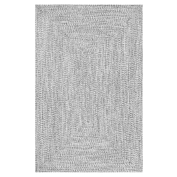 nuLOOM Wynn Braided Indoor/Outdoor Salt And Pepper 8' 6" x 11' 6" Casual Area Rug