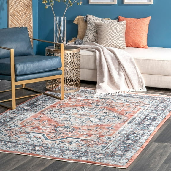 nuLOOM Zara Medallion Accent Rug, 3' x 5', Orange