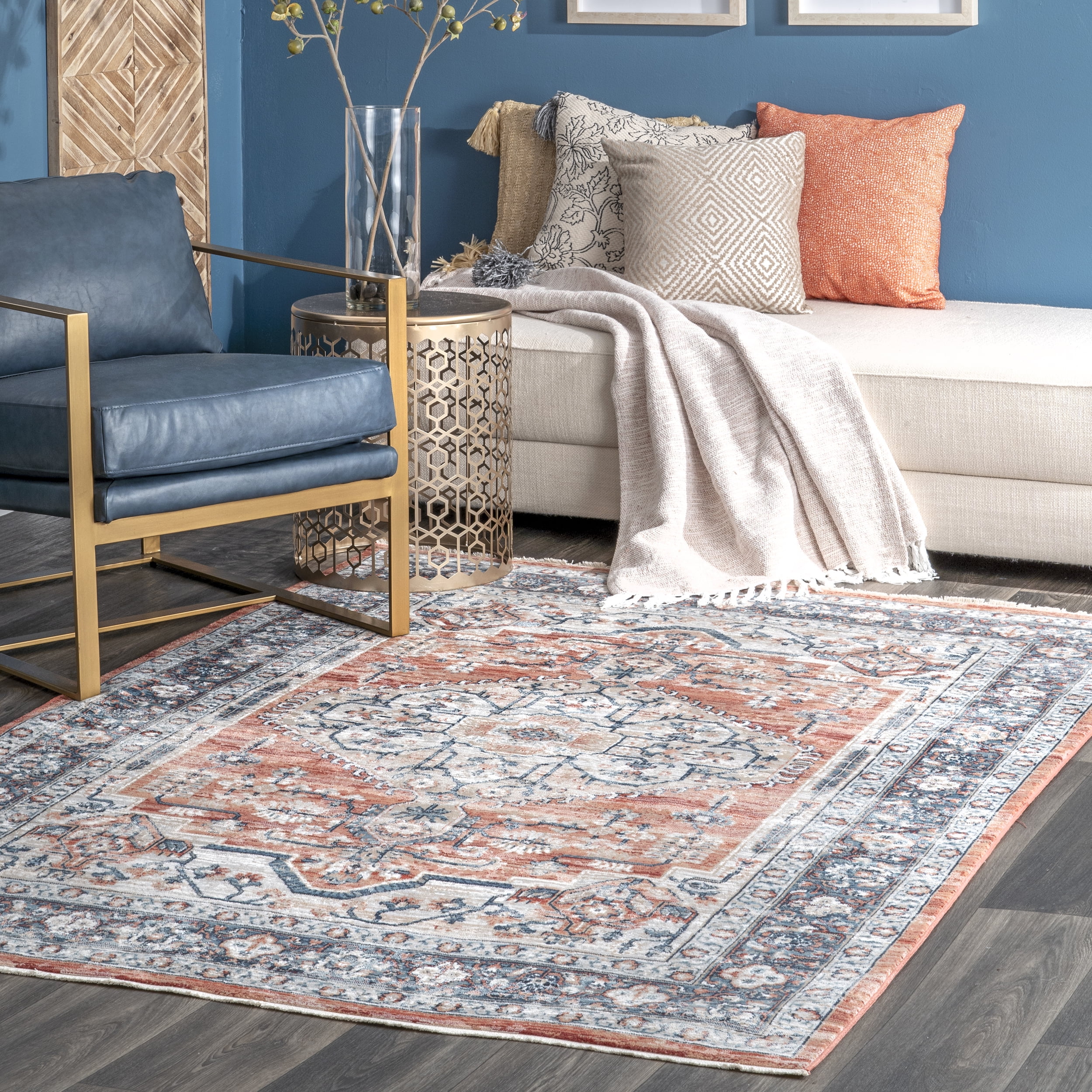 nuLOOM Zara Medallion Area Rug, 5' 3" x 7' 3", Orange
