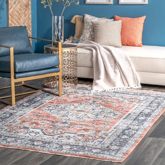 nuLOOM Zara Medallion Area Rug, 6', Orange