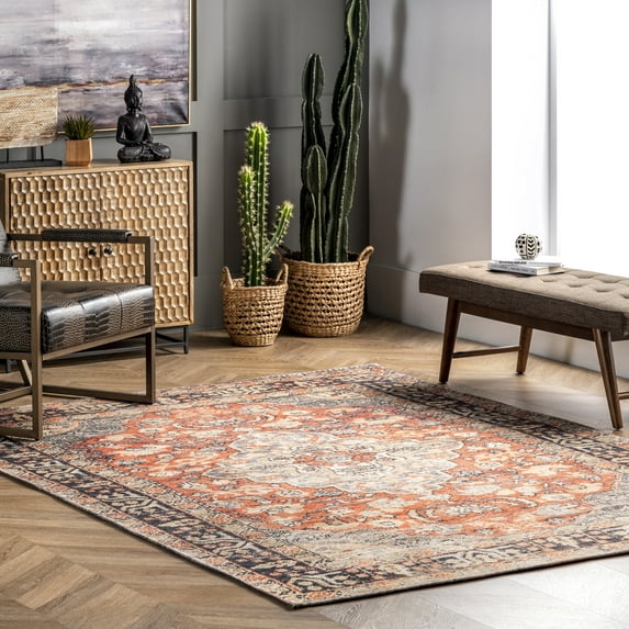 nuLOOM Zarina Persian Vintage Accent Rug, 3' x 5', Rust