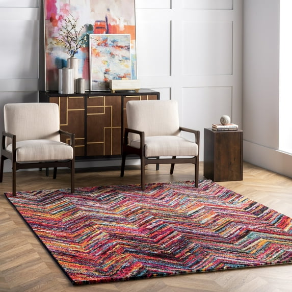 nuLOOM Zenia Chevron Area Rug, 4' 1" x 6', Zenia Multicolor