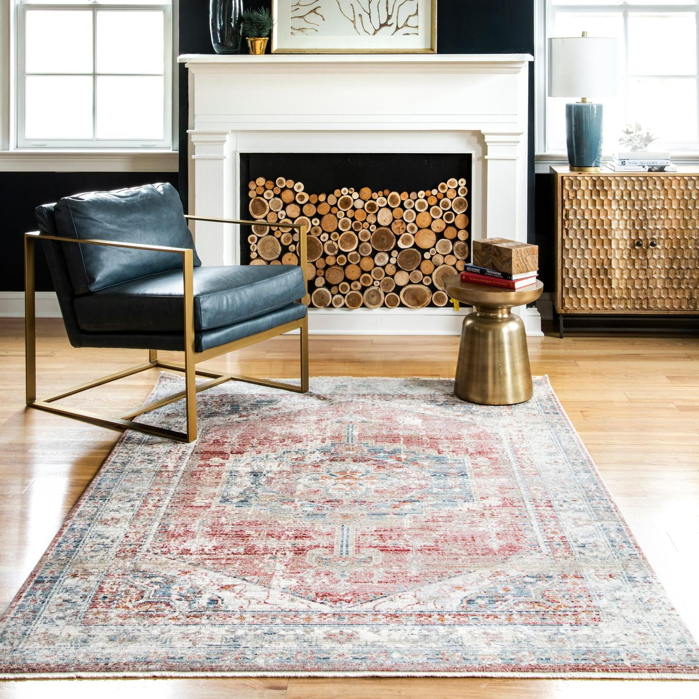 nuLOOM Zest Mottled Mast Medallion Area Rug, 4' x 6', Beige