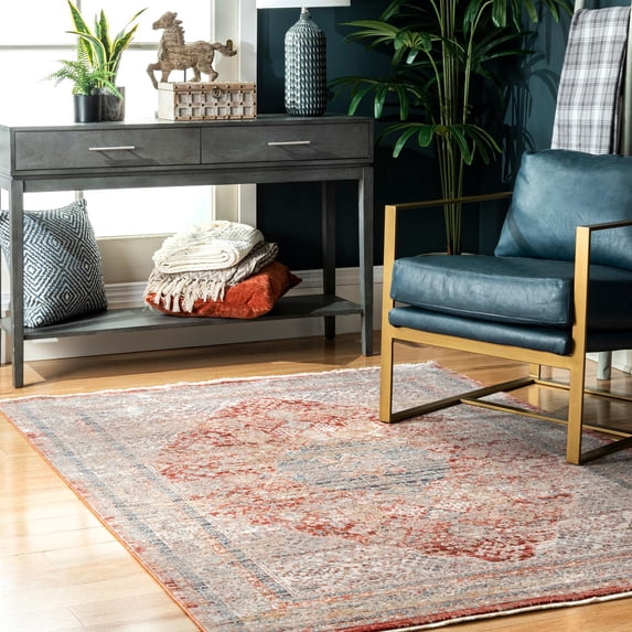 nuLOOM Zest Withered Wreath Area Rug, 5' 3" x 7' 3", Gray
