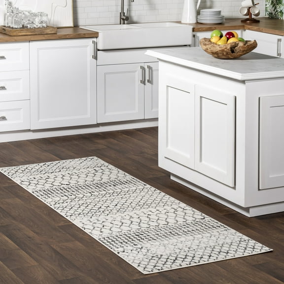 nuLOOM Zola Geometric Moroccan Area Rug, 2' 8" x 8', Runner, Zola Grey