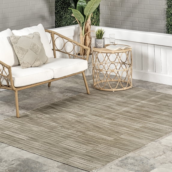 nuLOOM Zya Geometric Indoor/Outdoor Machine Washable Area Rug, 7' 5" x 9' 6", Zya Beige