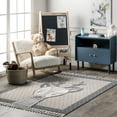 thumbnail image 1 of nuLOOM Éléanor Deer Kids Tasseled Area Rug, 6', Beige, 1 of 9