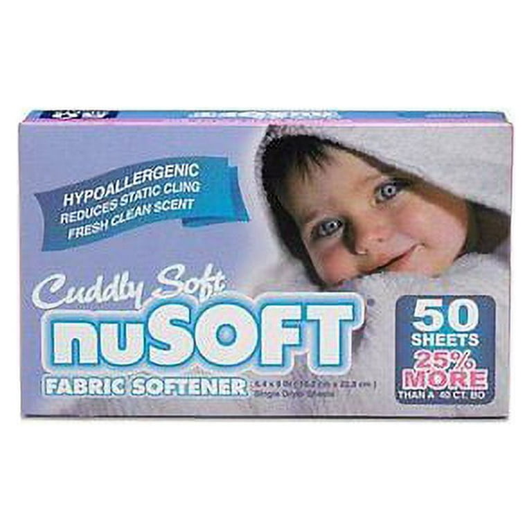 nuSOFT Hypoallergenic Fabric Softener Dryer Sheets 2pk