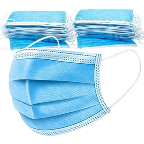 nuSwift Disposable Face Masks 3-Ply Non-Medical (50 Pack)  Breathable Soft Earloop, Adjustable Nose Clip, Lightweight Dust & Pollen Barrier, Adult Universal Size