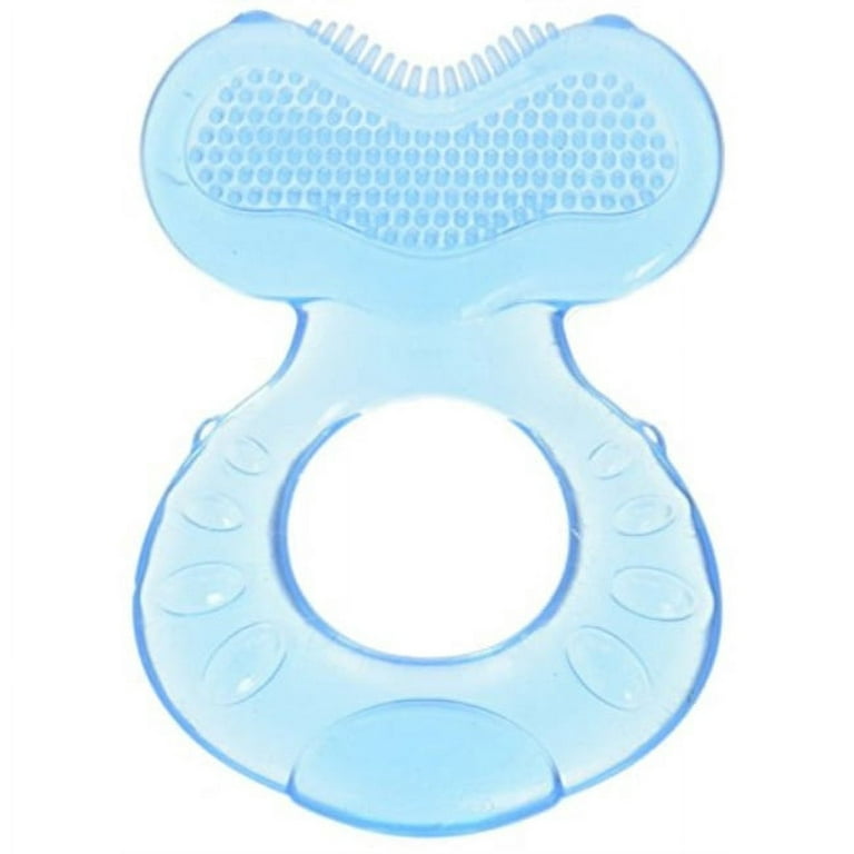 nuby silicone teethe-eez teether with bristles, includes hygienic case,  colors may vary