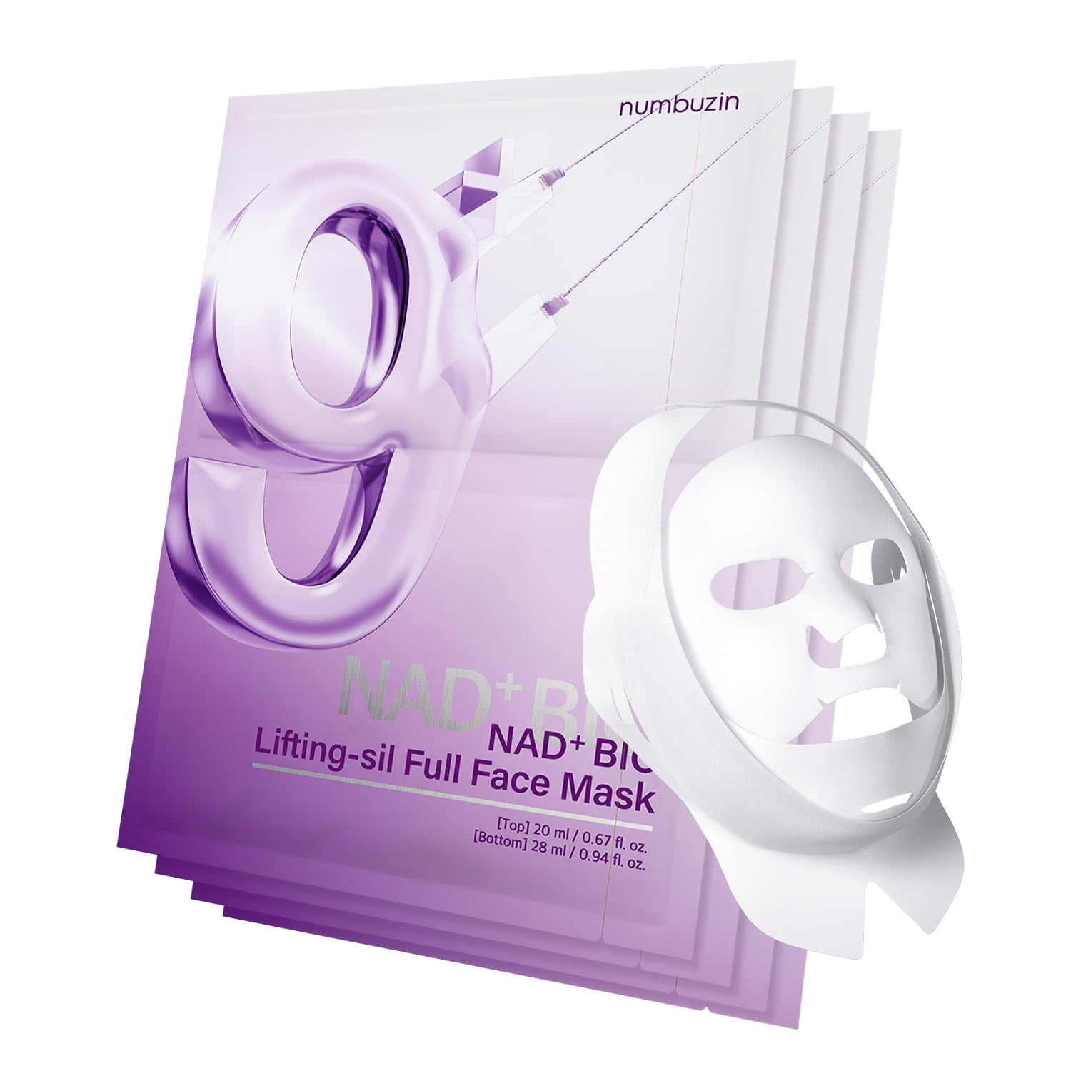numbuzin No.9 Sheet Mask BCA3 | NAD+ BIO Lifting-sil Full Face Mask ...