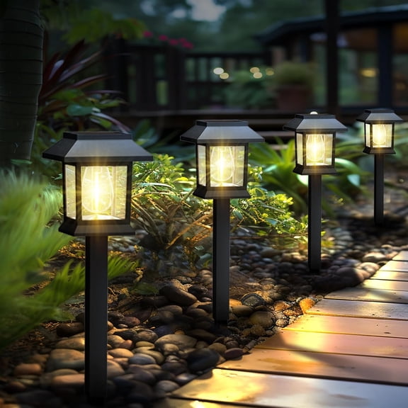 nunhole Solar Lights Outdoor,12 Pack 6000K Waterproof Auto On/Off Solar Pathway Lights for Your Garden, Landscape, Path, Yard, Patio, Driveway,Walkway Decor