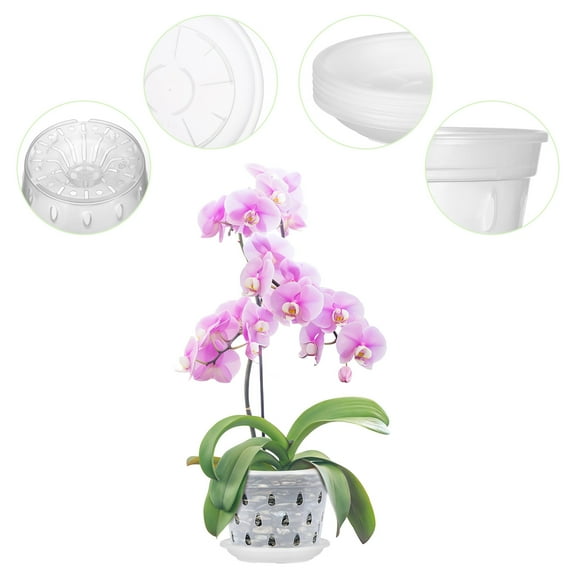 CIMAXIC 5Sets Transparent Plastic Garden Pots with Drainage Holes for Versatile Planting