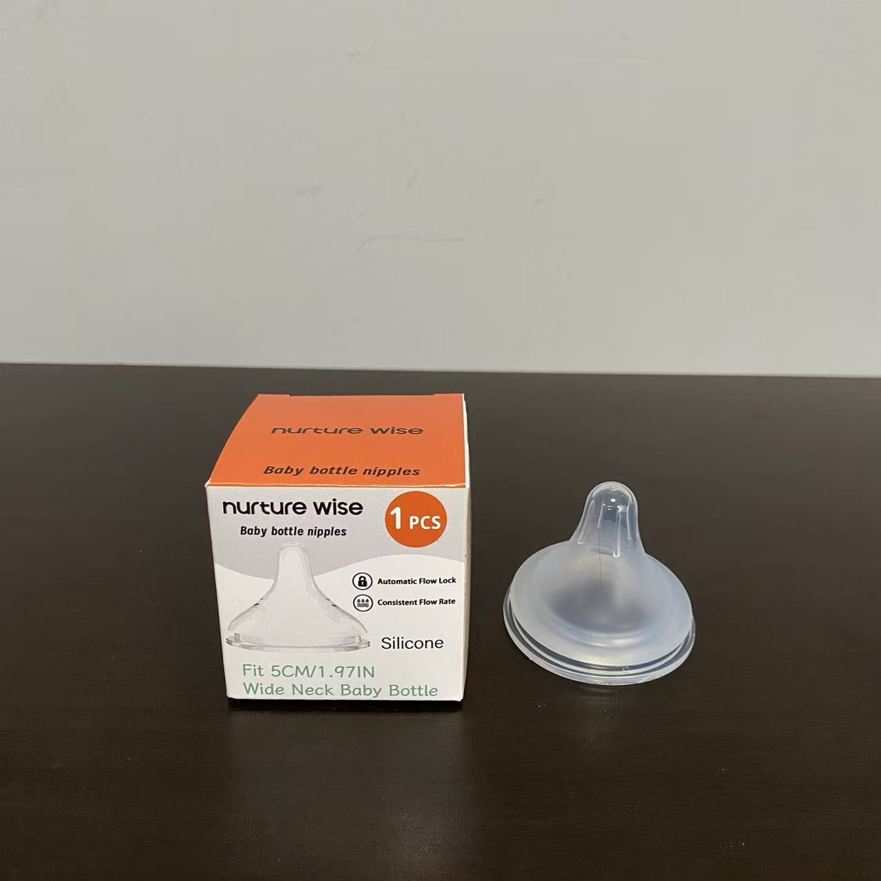 nurture wise Baby bottle nipples,Silicone Bottle Nipple, Anti Colic Nipples for Newborn Baby, Natural Feel, SS