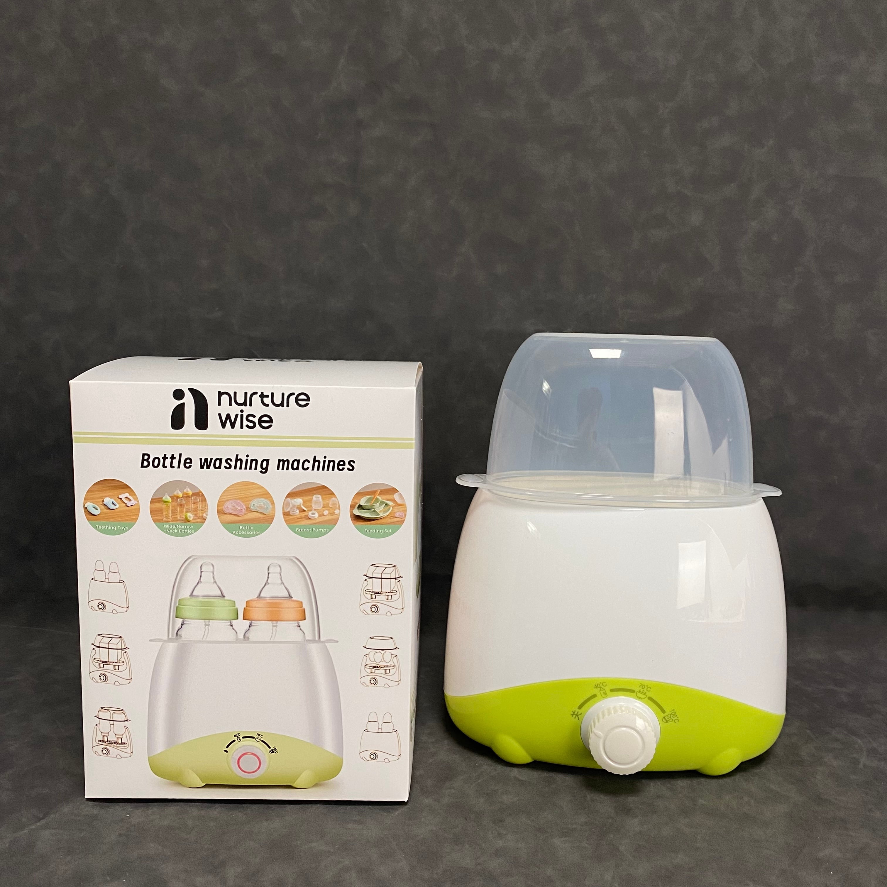 nurture wise Bottle washing machines, All-in-One Baby Bottle Washer and Sterilizer & Dryer, Cleaning Machine for Bottles, Pump Parts & Baby Essentials, Effortless Care, Replaces Hand Washing