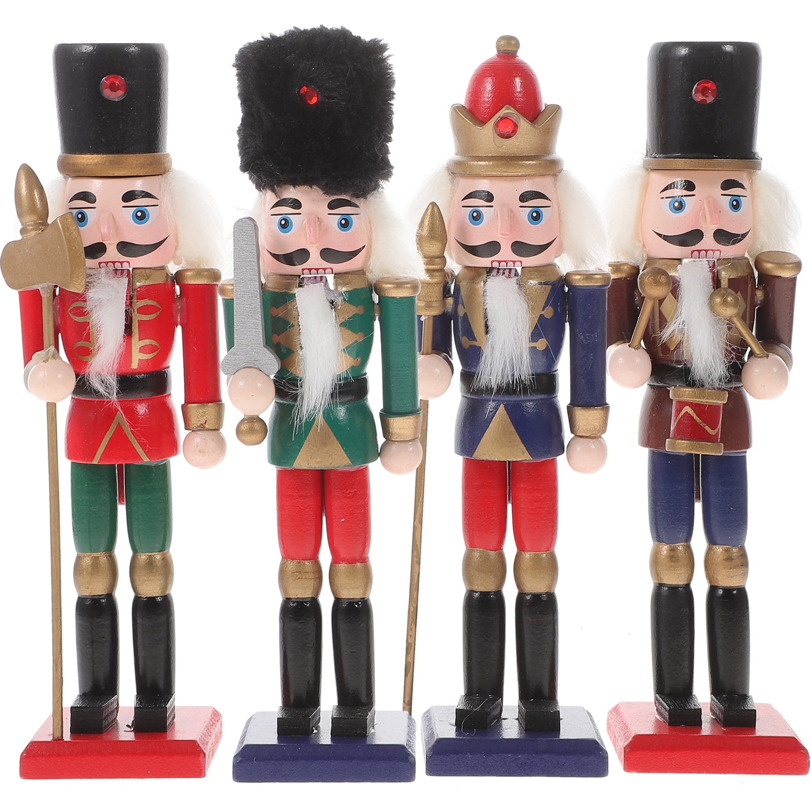 nutcrackers christmas decorations 4pcs Wooden Nutcracker Decoration Christmas Nutcracker Soldier