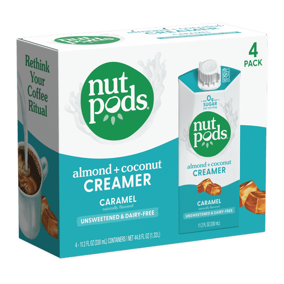 nutpods Caramel Unsweetened Dairy-Free Coffee Creamer 11.2oz 4-pack
