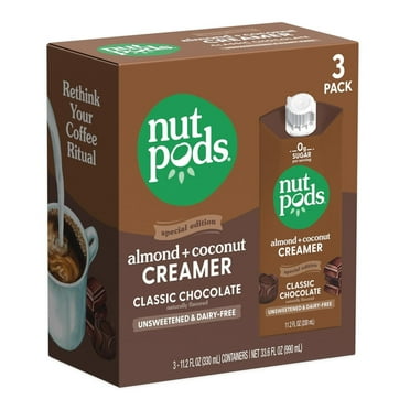 nutpods Classic Chocolate Unsweetened Dairy-Free Coffee Creamer 11.2oz, 3-pack