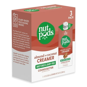 nutpods Cookie Butter Zero-Sugar Dairy-Free Coffee Creamer 11.2oz, 3-pack