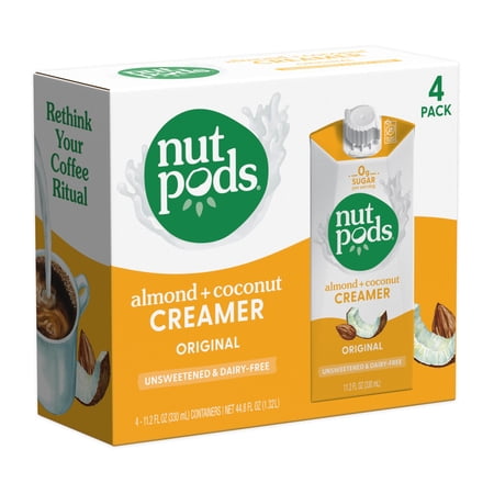 nutpods Original Unsweetened Dairy-Free Coffee Creamer 11.2oz 4-pack