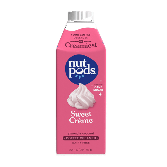 nutpods Sweet Crème Cane Sugar Sweetened Dairy Free Creamer, 25.4 fl oz