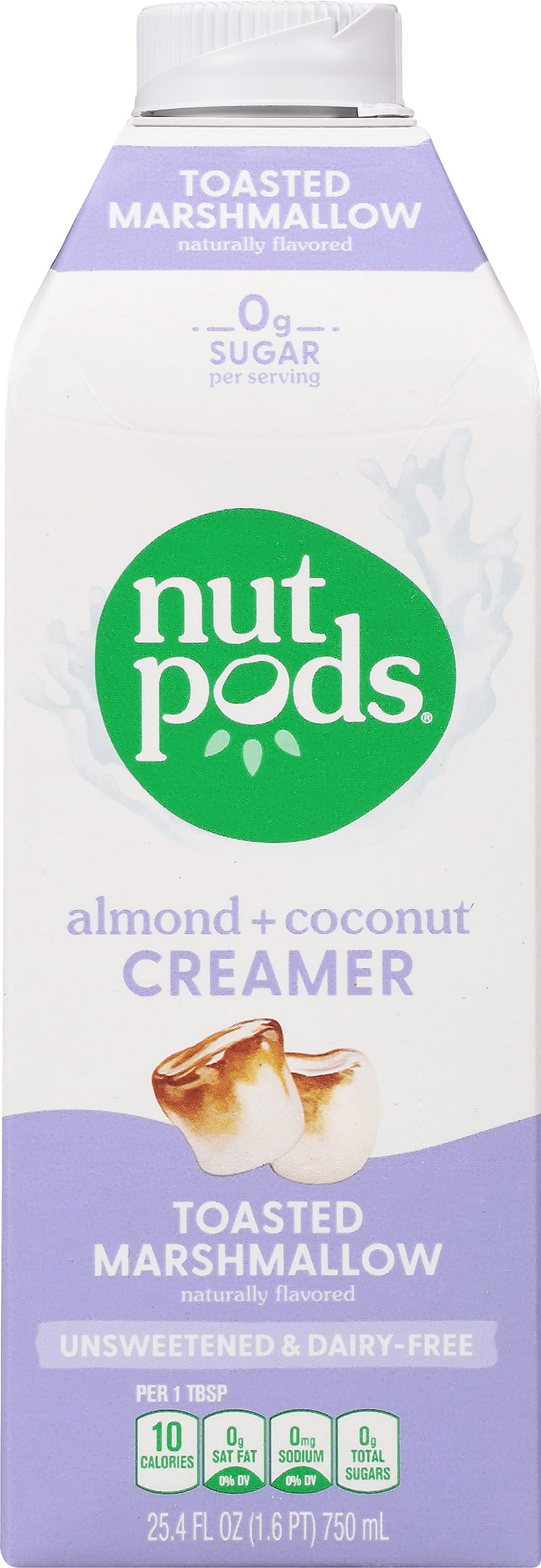 nutpods Unsweetened Dairy Free Toasted Marshmallow Almond + Coconut Creamer, 25.4 oz, Liquid