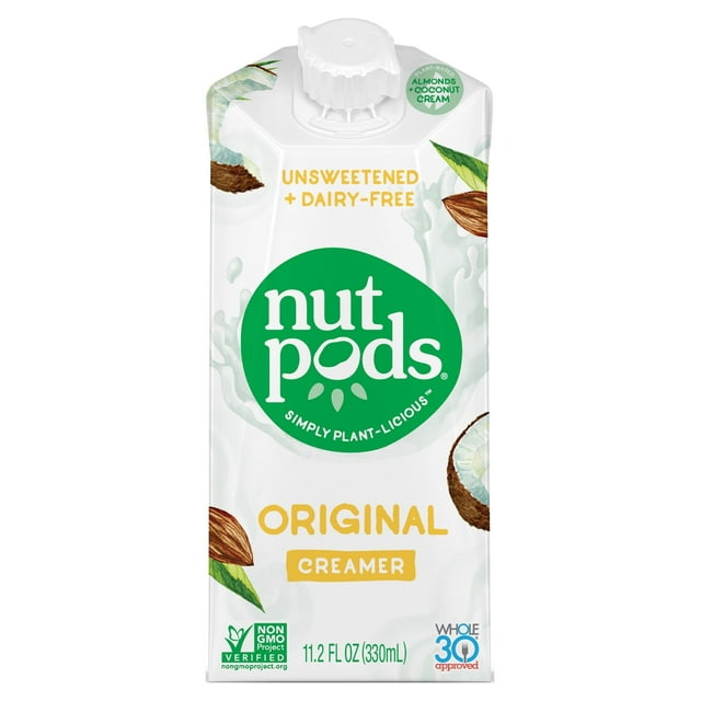 nutpods Unsweetened Original Liquid Coffee Creamer, 11.2 fl oz Container | Dairy-free, Keto, Non-GMO, Made From Coconut and Almond