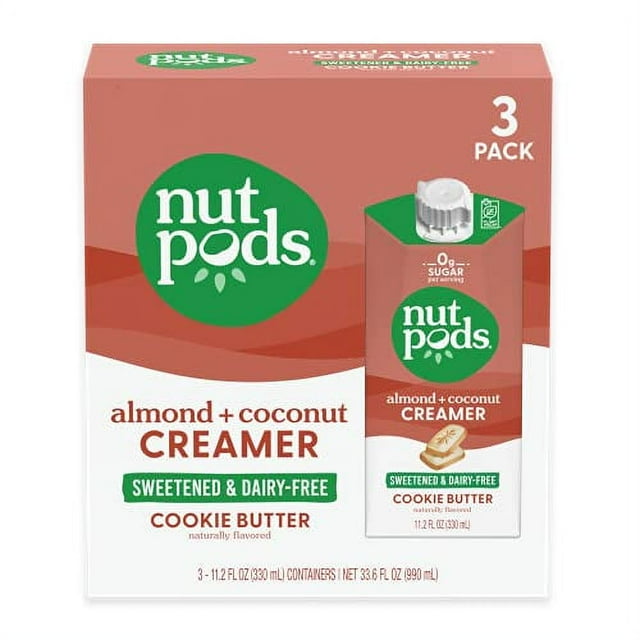 nutpods ZeroSugar Sweetened Coffee Creamer, Cookie Butter flavor