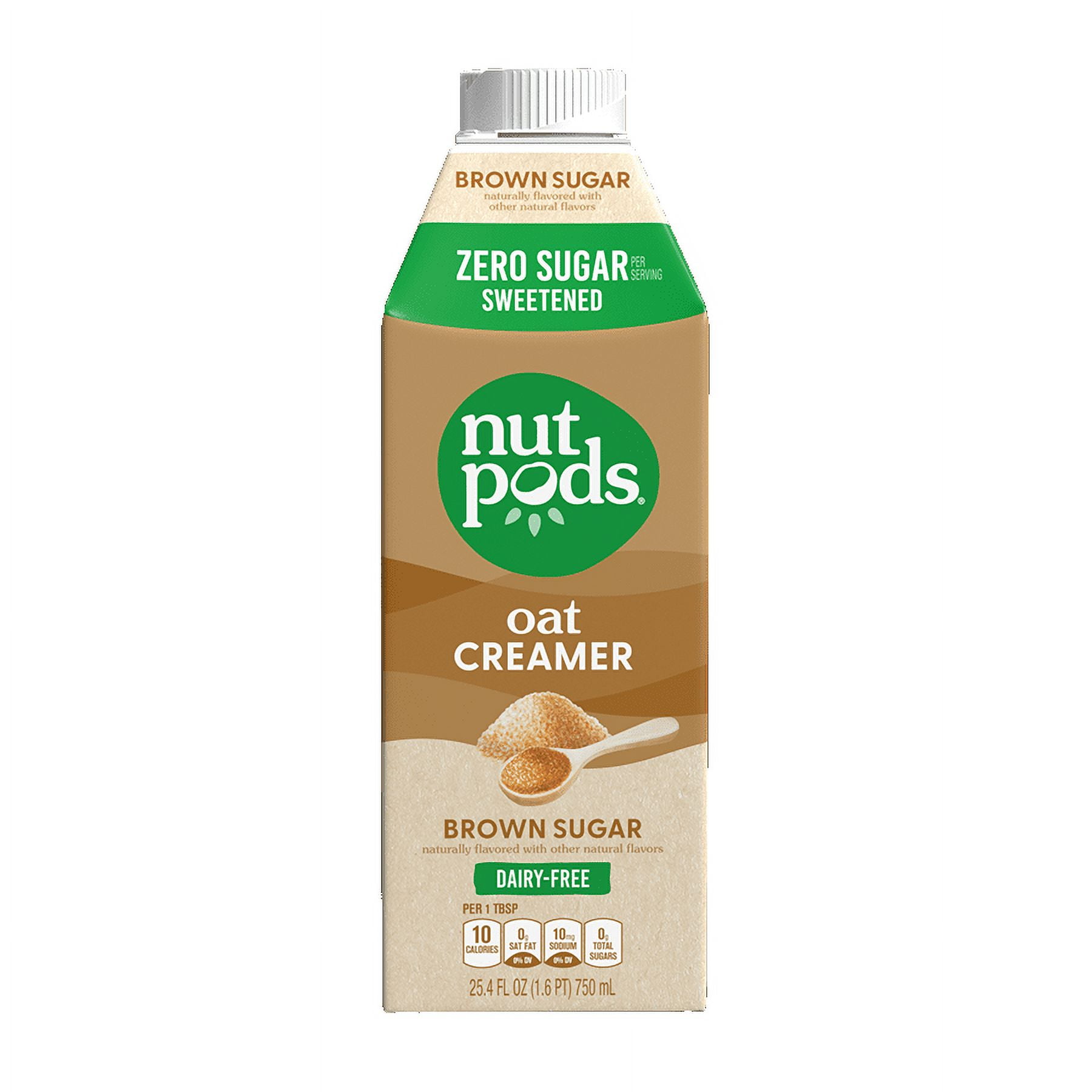 nutpods Zero Sugar Sweetened Brown Sugar Oat Milk Dairy Free Creamer