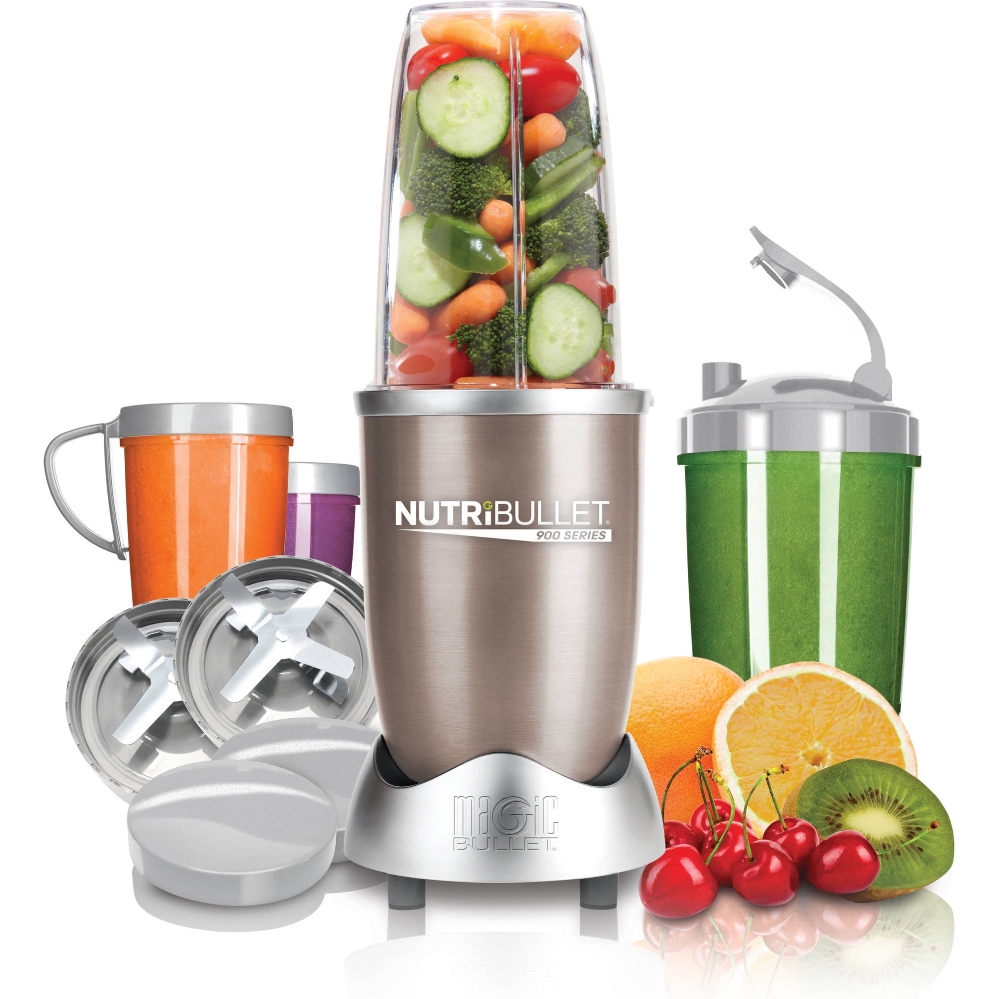 nutribullet Pro 900 Watt Personal Blender, 13-Piece High-Speed Blender/Mixer System, Champagne