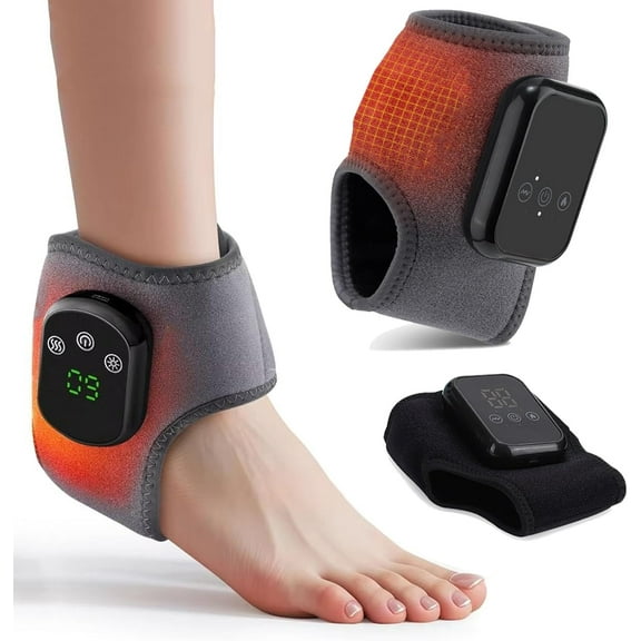 nuyezo Foot Massager,3-in-1 Wireless Portable Foot and Ankle Massager for Pain Relief,3 Vibration Modes & 5 Heat Levels for Home/Office/Travel