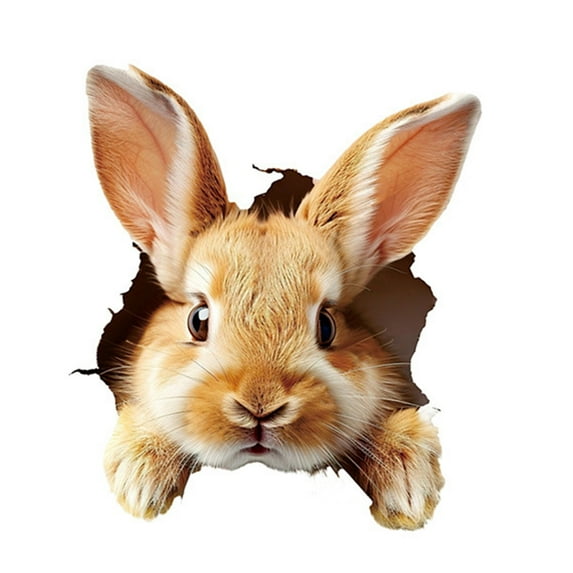 nvzhuang 3D Rabbit Wall Stickers Cute Bunny In A Hole Wall Decals Room Art Decorations for Home