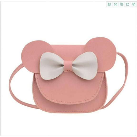 nvzhuang Baby Girl Cartoon Crossbody Bag, Cute Mouse Ear Bowknot Magnetic Snap Shoulder Bag