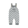 thumbnail image 1 of nvzhuang Baby Girls Boys Autumn Winter Jumpsuit Sleeveless Checkerboard Print Knitted Jumpsuit, 1 of 9