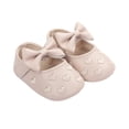 thumbnail image 1 of nvzhuang Baby Girls Heart Bow Decor Sole PU Leather Flats Shoes First Walkers Non-Slip Summer Shoes, 1 of 9