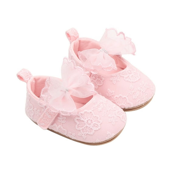 nvzhuang Baby Girls Princess Shoes,Soft Bow Flower Non-slip Bottom First Walker Shoes Toddler Shoes
