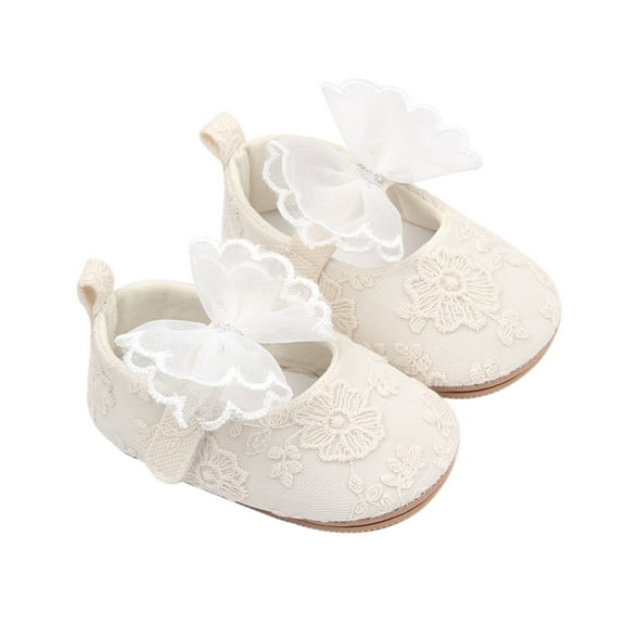 nvzhuang Baby Girls Princess Shoes,Soft Bow Flower Non-slip Bottom First Walker Shoes Toddler Shoes