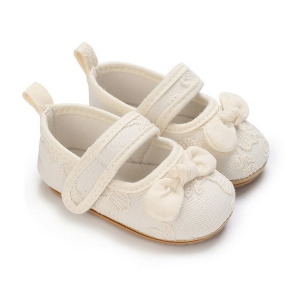 nvzhuang Baby Girls Shoes, Soft Bow Embroidery Flower Non-slip First Walker Shoes Toddler Shoes