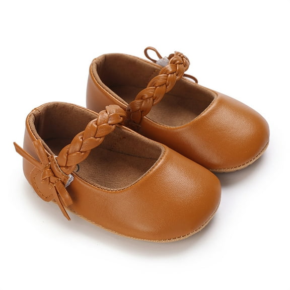 nvzhuang Baby Girls Shoes, Soft Sole PU Leather Bow Crib Shoes Non-slip Flats Toddler Shoes