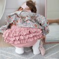 thumbnail image 1 of nvzhuang Baby Girls' Soft Touch Shorts, Flower Printed/Solid Color Ruffle Cake-Layered High Waist Short Pants, 1 of 6
