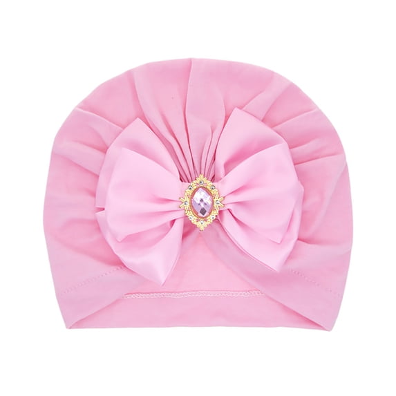 nvzhuang Baby Turban Cap, Shiny Crystal Beanie Hat Stretchy Bonnet Headwraps with Bow Knot