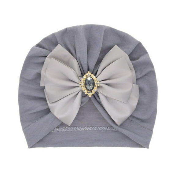 nvzhuang Baby Turban Cap, Shiny Crystal Beanie Hat Stretchy Bonnet Headwraps with Bow Knot