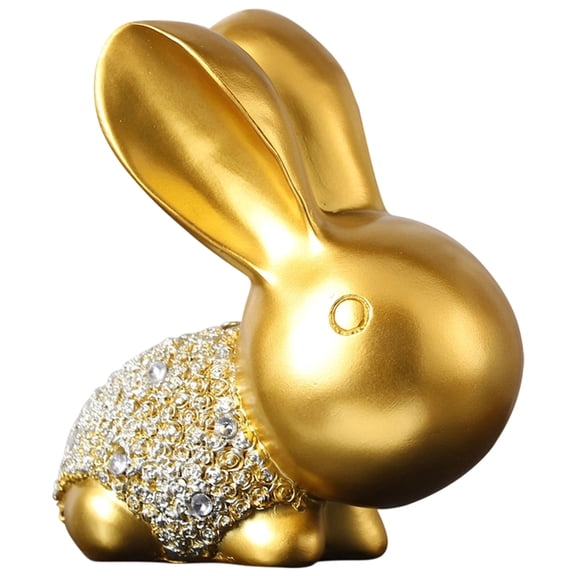 nvzhuang Bunny Figurines 2 Pcs Set Simulation Realistic Small Resin Rabbit Statues for Desktop Home Office Garden Present