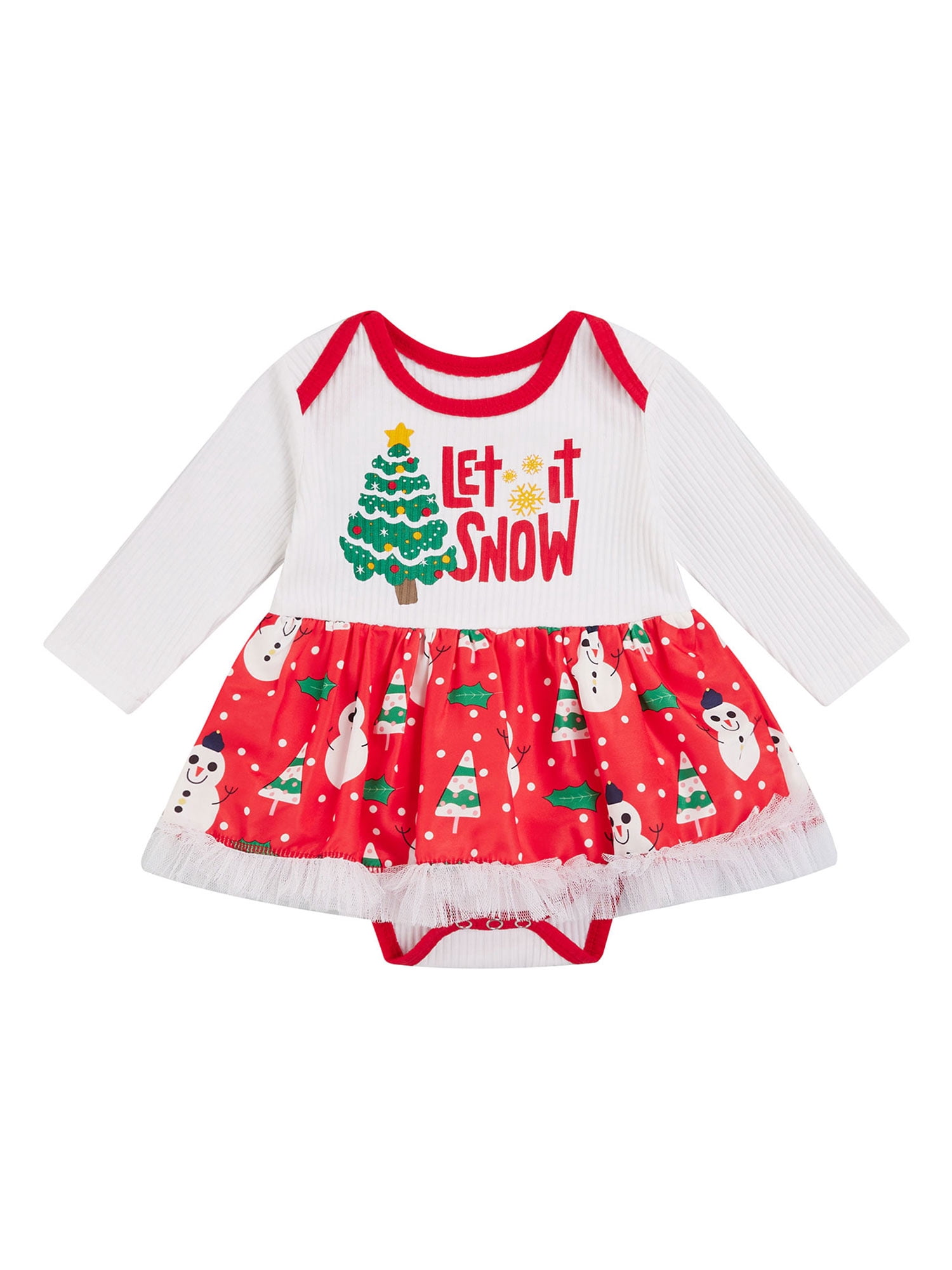 nvzhuang Christmas Baby Romper, Kids Santa Claus Print Round Neck Long ...